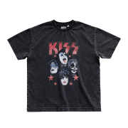 MAINBOOTH X KISS Shooting Star T-shirt Charcoal