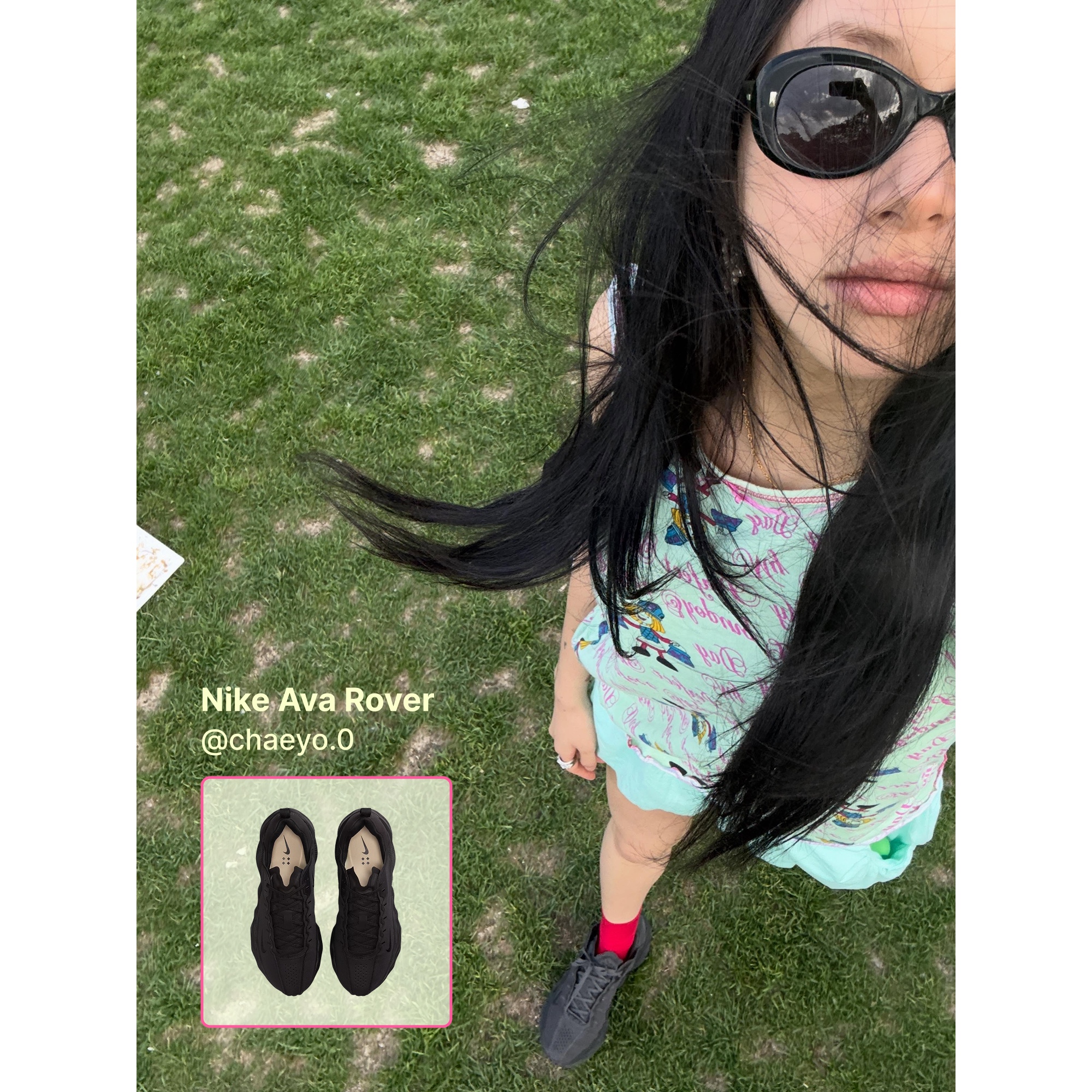 Nike Ava Rover Black Anthracite, Nike x Hyein Seo Ava Rover Black 착용 스타일 - 1