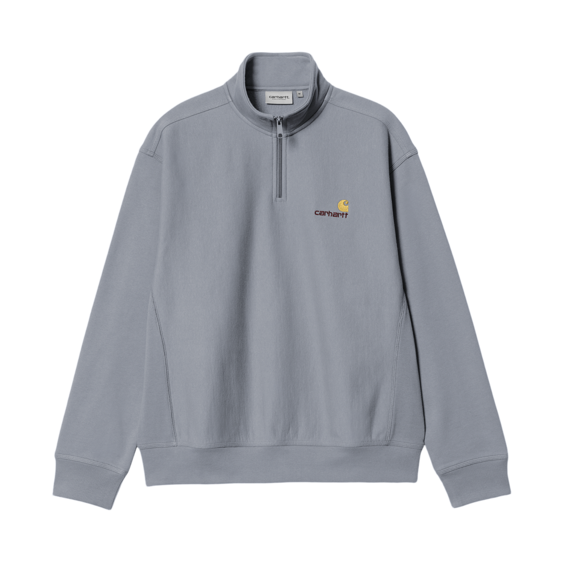 I027014-3RH-XX Carhartt WIP Half Zip American Script Sweatshirt Shady Blue