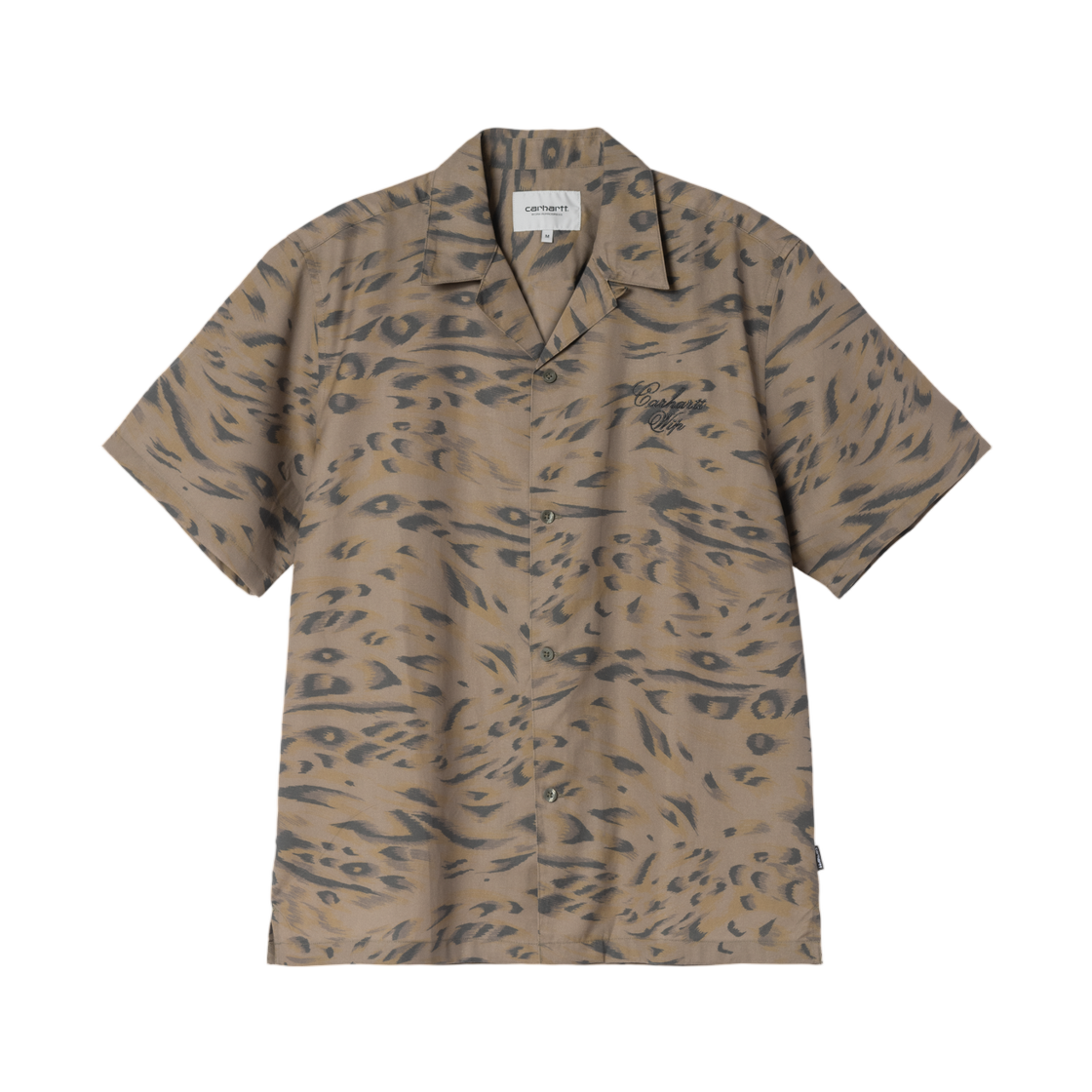 I036808-3TD-XX Carhartt WIP S/S Travon Shirt Duck Feather Print Cypress Black