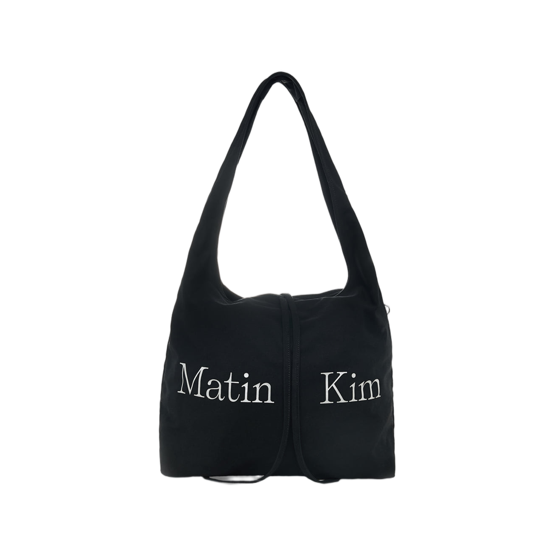 마뗑킴 로고 포인트 라운드 에코백 블랙(Matin Kim Logo Point Round Ecobag In Black)