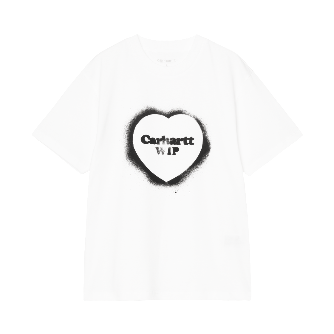 I036907-02-XX (W) Carhartt WIP S/S Spray Heart T-Shirt White