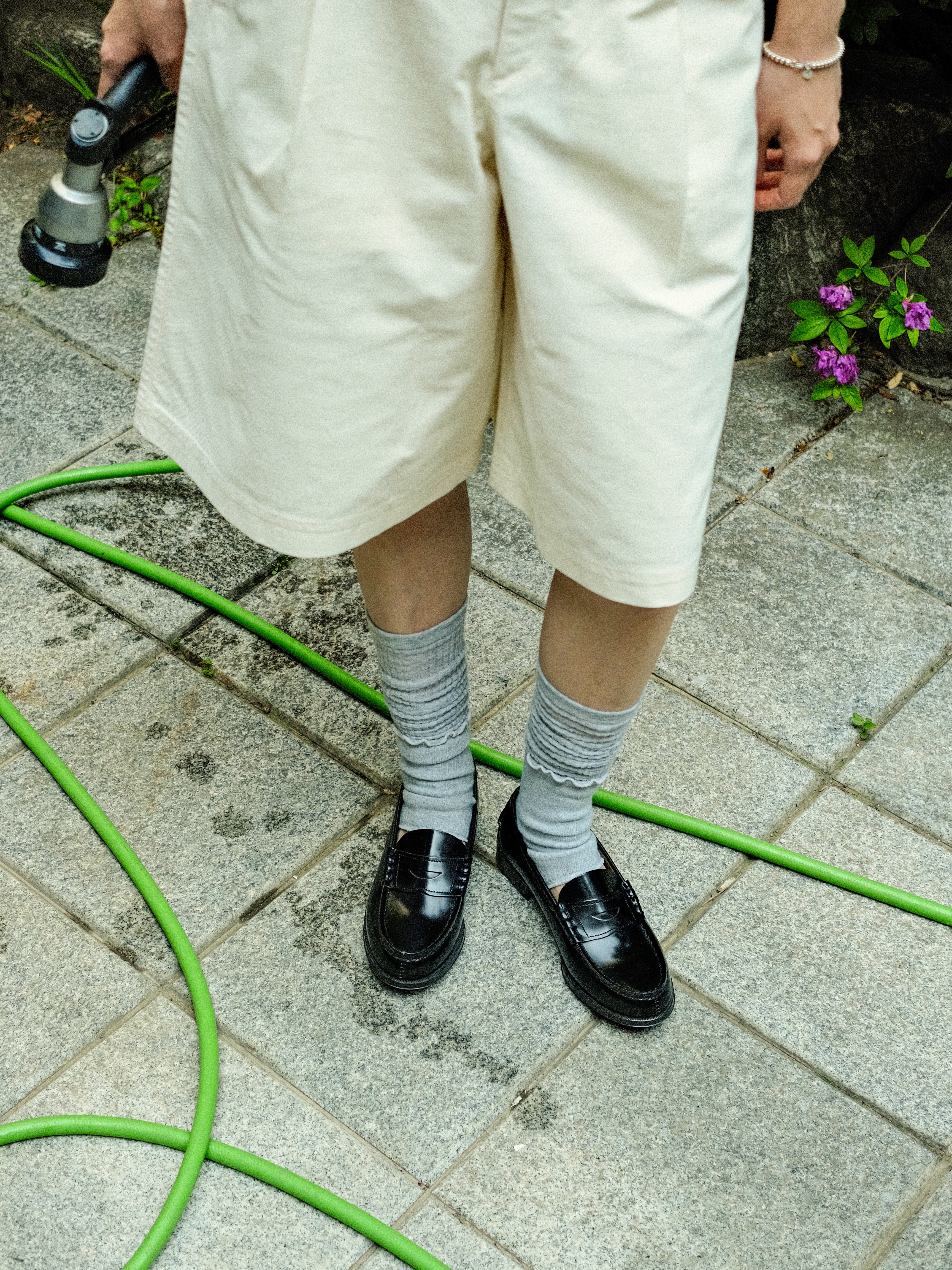 Haruta HS-304 Penny Loafer Black 착용 스타일 - 4