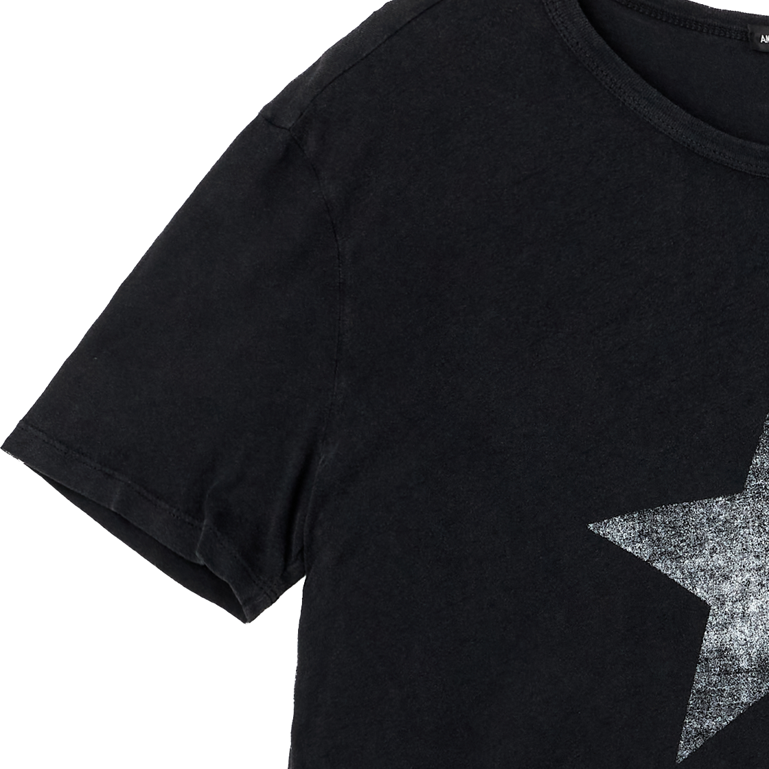 [오프라인 전용] 앤 드뮐미스터 우먼 플로어 마이크로 티셔츠 "Star" 프린트 페이디드 블랙 - 26SS([오프라인 전용] Ann Demeulemeester Women Floor Micro T-Shirt With "Star" Print Faded Black - 26SS) - 4