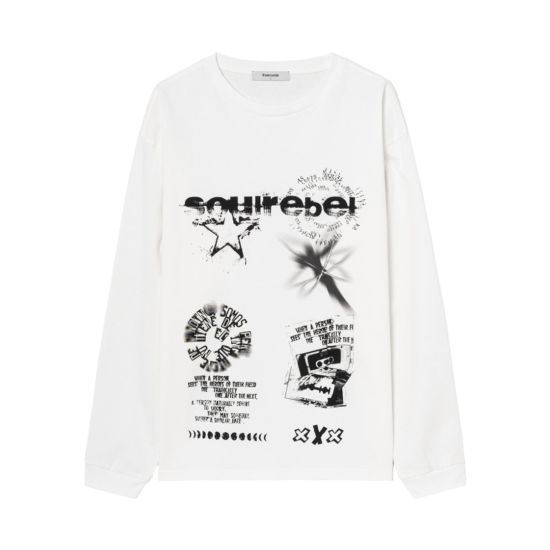 에잇세컨즈 캐주얼 코튼 빅 그래픽 티셔츠 화이트(8seconds Casual Cotton Big Graphic T-Shirt White)