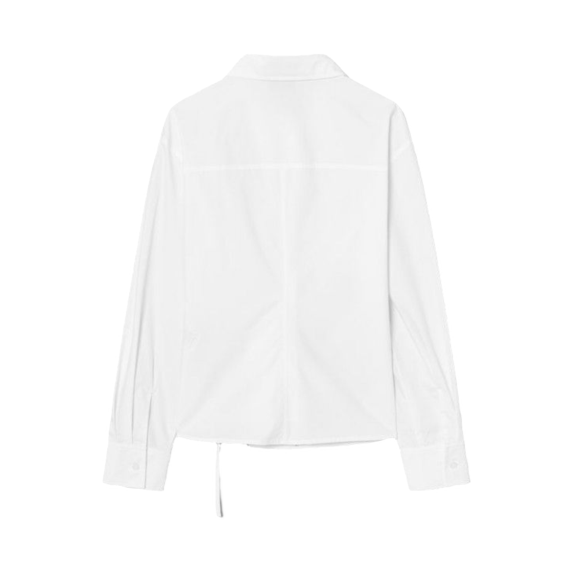 (W) 에잇세컨즈 웨이스트 셔링 벨티드 코튼 셔츠 화이트((W) 8seconds Waist Shirring Belted Cotton Shirt White) - 2