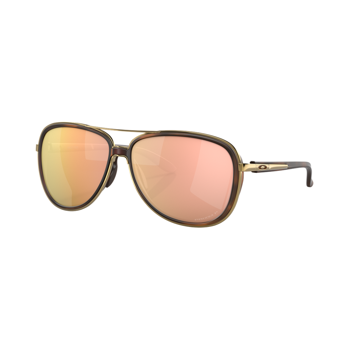 OO4129-1458 Oakley Split Time Brown Tortoise Frame Prizm Rose Gold Polarized Lenses Adjustable Nosepads