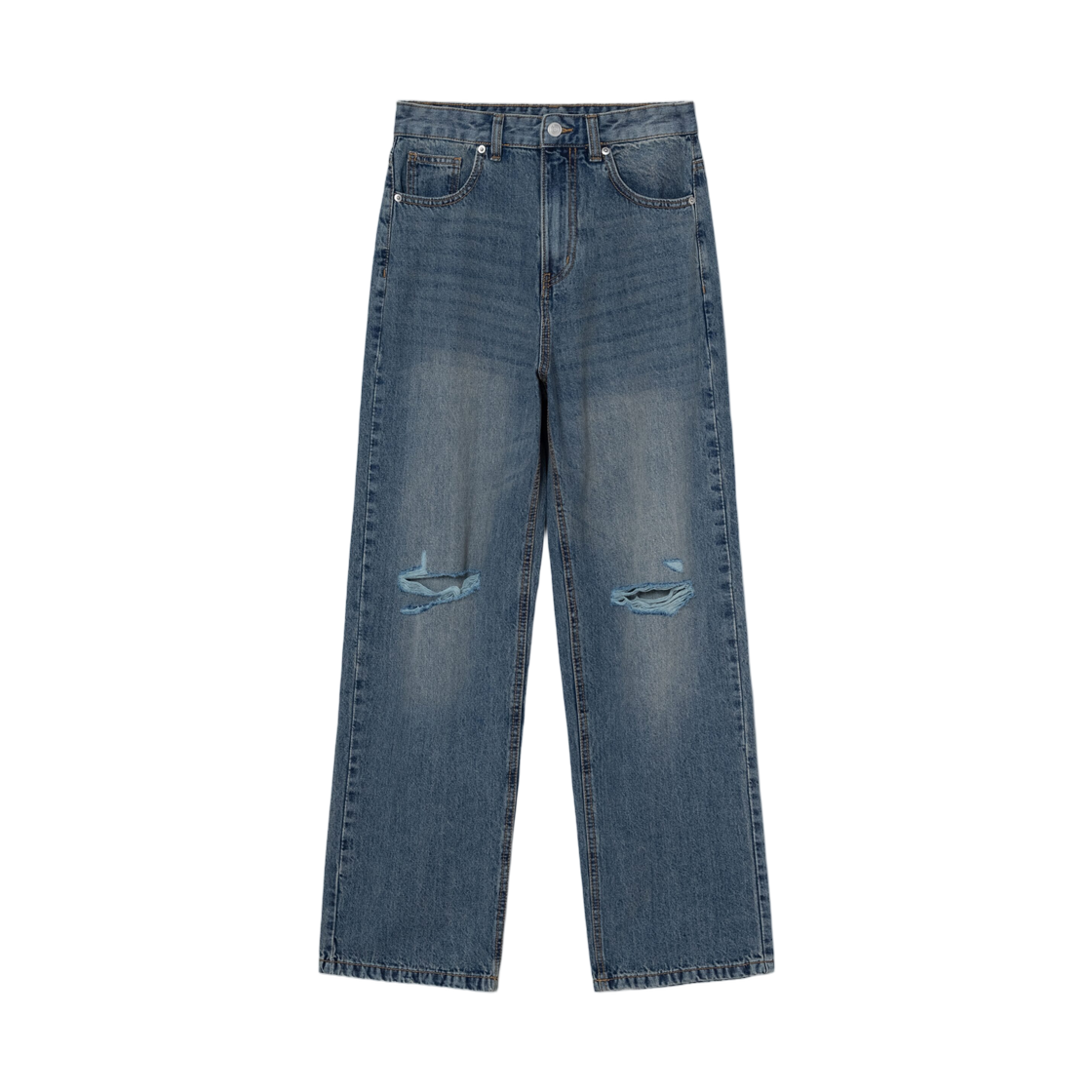 165321APGP (W) 8seconds Damage Straight Denim Blue