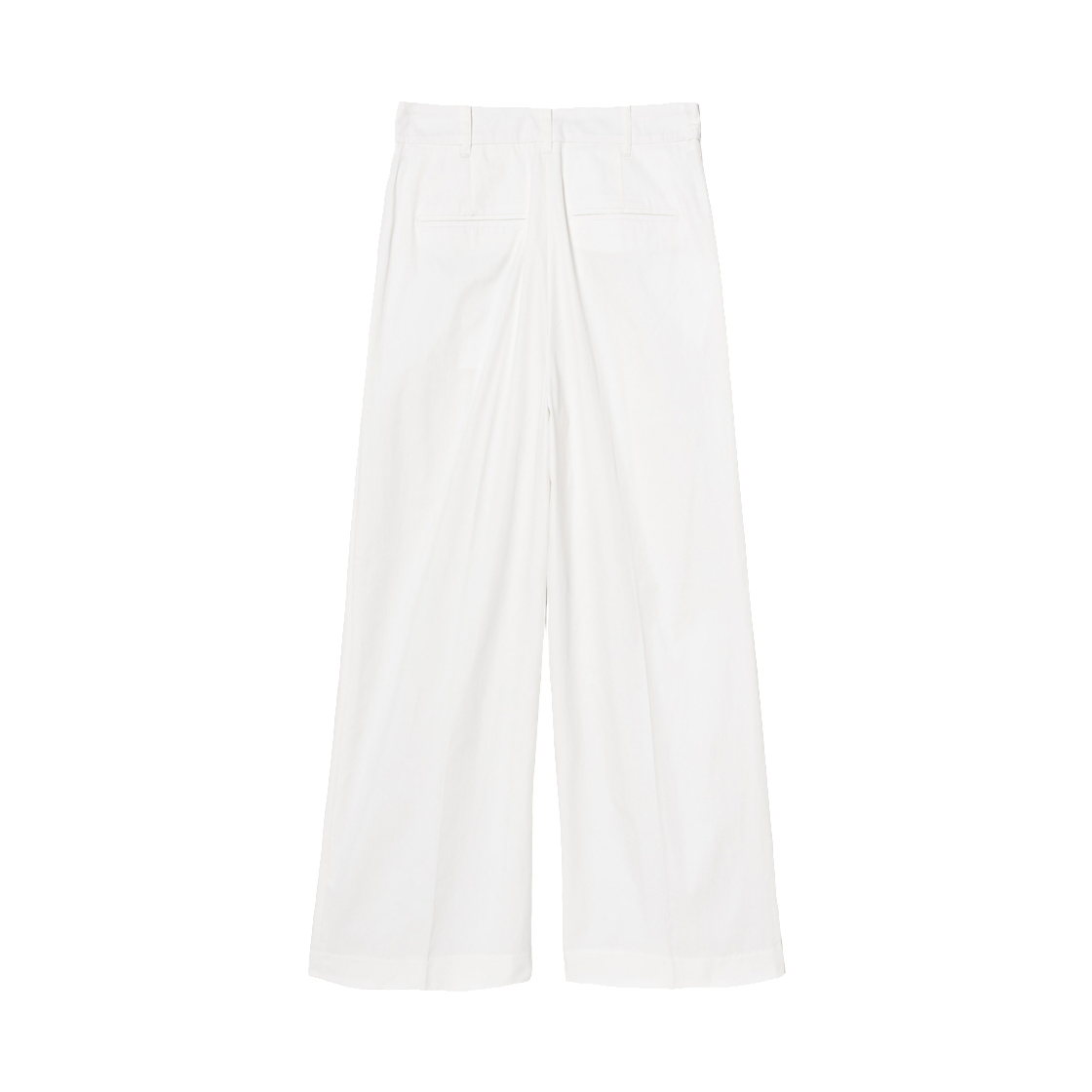 (W) 에잇세컨즈 원턱 코튼 세미와이드 팬츠 화이트((W) 8seconds One Tuck Cotton Semi Wide Pants White) - 2