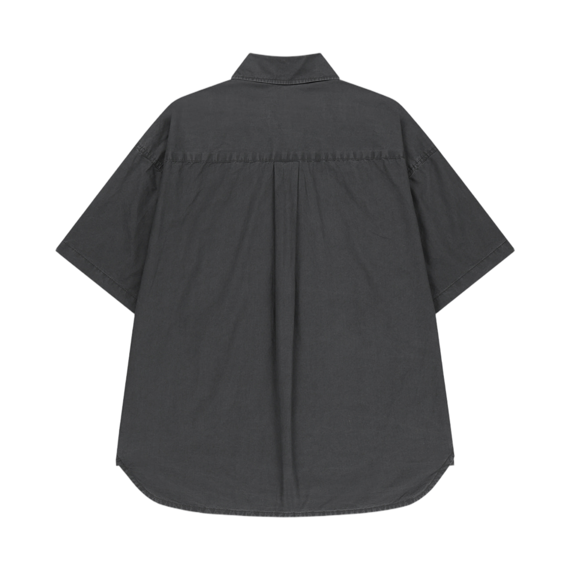 마뗑킴 하프 슬리브 포켓 셔츠 차콜(Matin Kim Half Sleeve Pocket Shirt In Charcoal) - 2