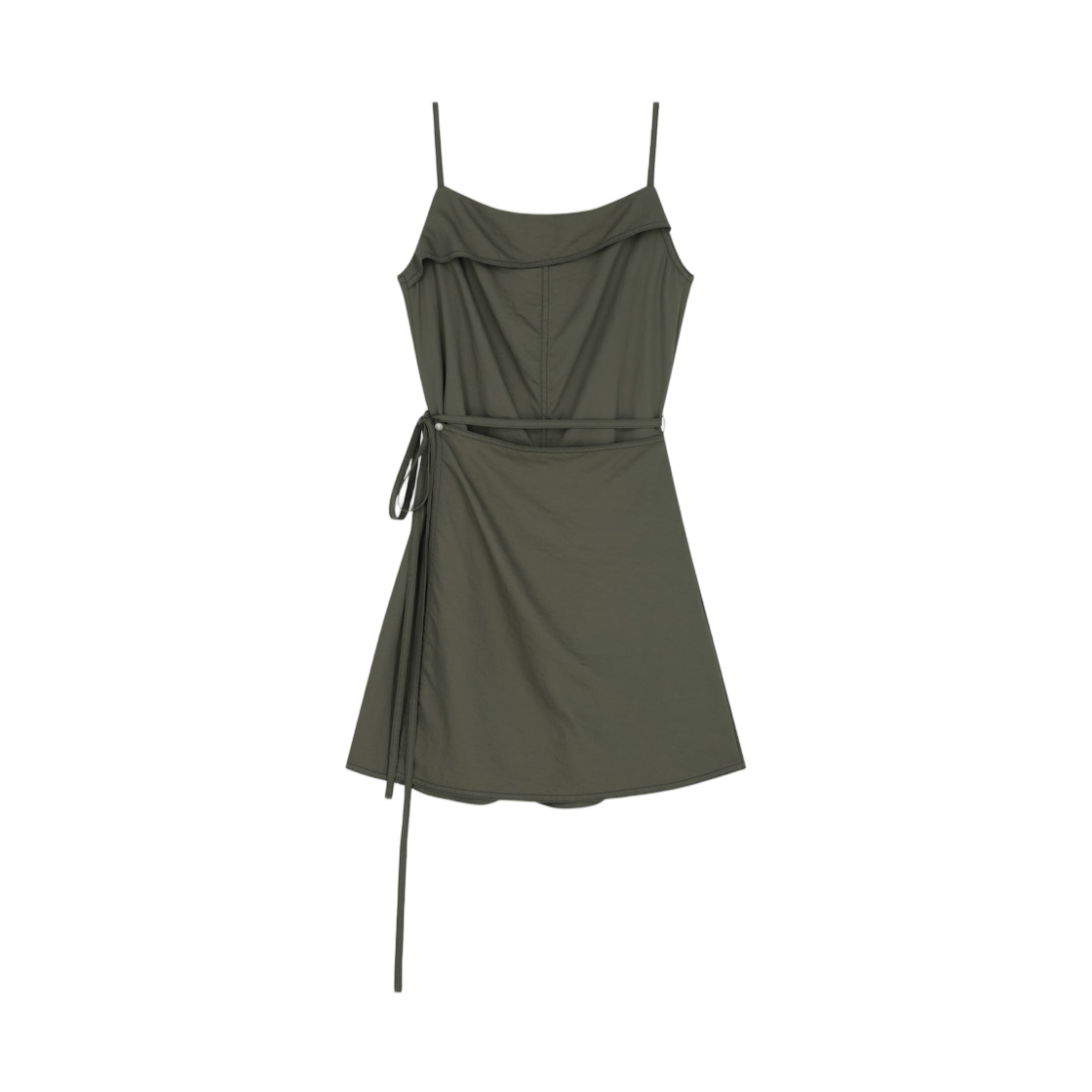 MK2634OP003MKH (W) Matin Kim Sleeveless Wrap Dress In Khaki