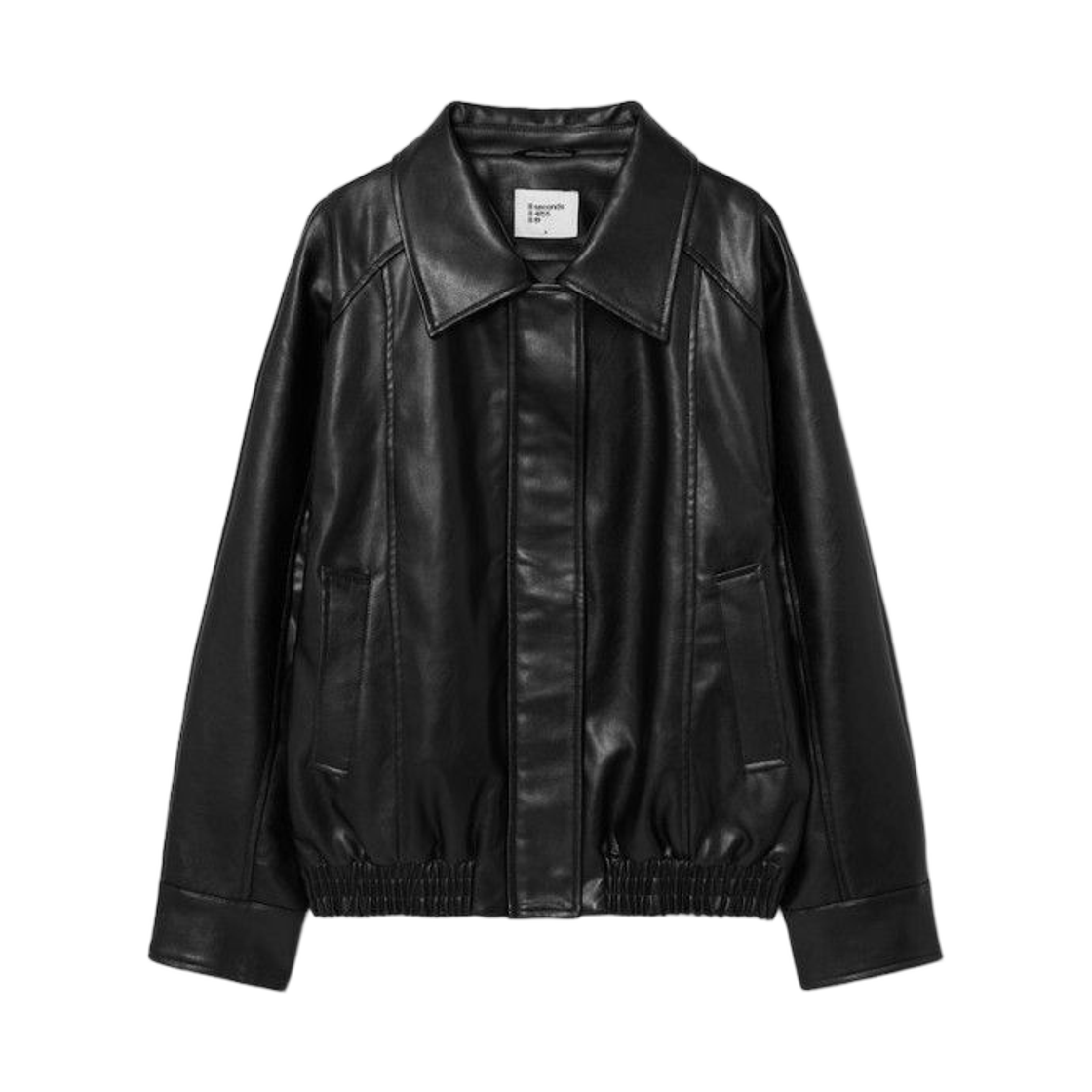 (W) 에잇세컨즈 레더 블루종 오버핏 블랙((W) 8seconds Leather Blouson Over Fit Black)