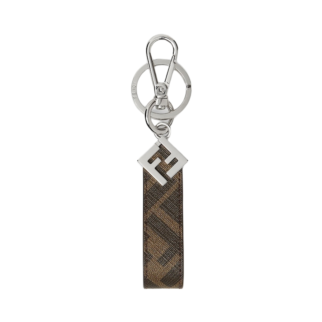펜디 FF 스퀘어 캔버스 키링 브라운(Fendi FF Squared Canvas Keyring Brown)