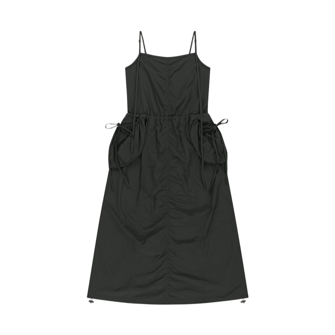 MK2634OP001MCH (W) Matin Kim Strap Detail Sleeveless Utility Dress In Charcoal
