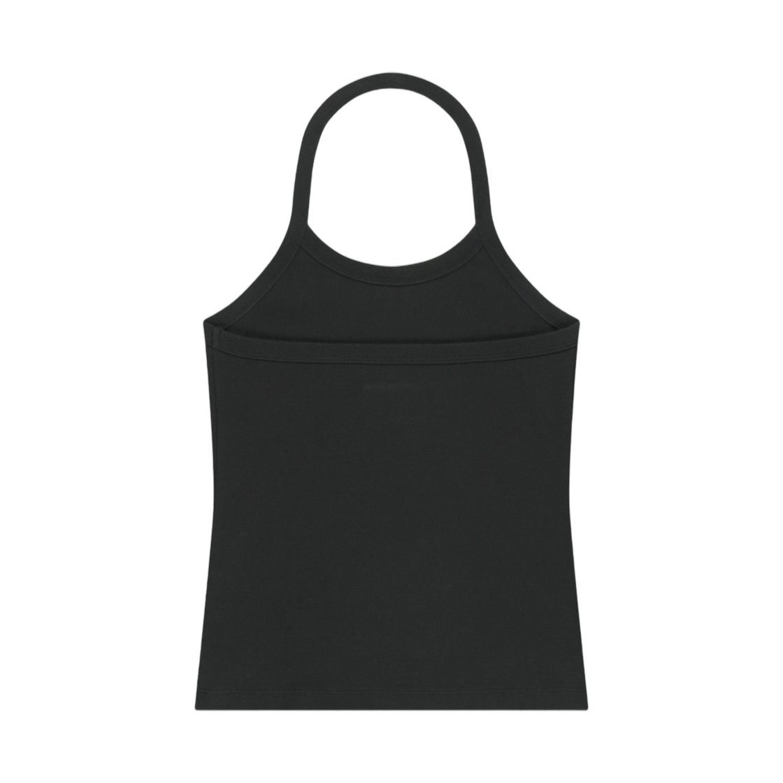(W) 마뗑킴 라벨 디테일 홀터 탱크탑 블랙((W) Matin Kim Label Detail Halter Tank Top In Black) - 2