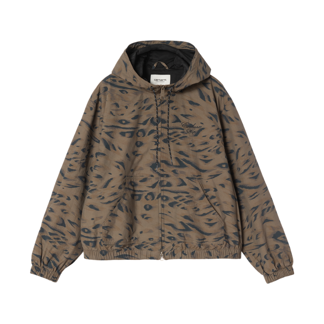 I036797-3TD-XX (W) Carhartt WIP Travon Jacket Duck Feather Print Cypress Black