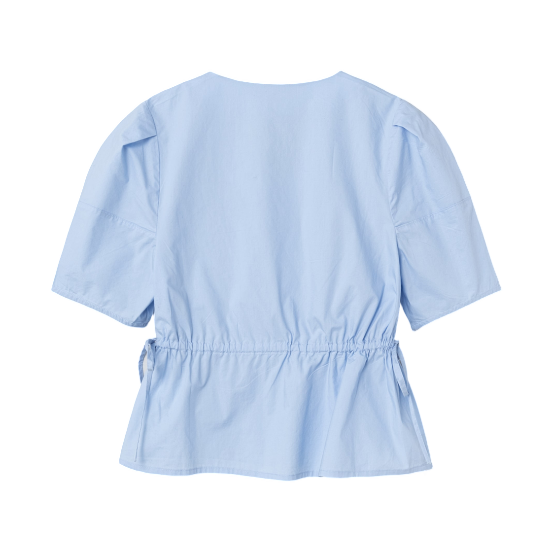 (W) 에잇세컨즈 코튼 셔링 숏슬리브 셔츠 스카이 블루((W) 8seconds Cotton Shirring Short Sleeve Shirt Sky Blue) - 2