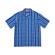 Supreme Old English Stripe Silk S/S Shirt Royal - 26SS