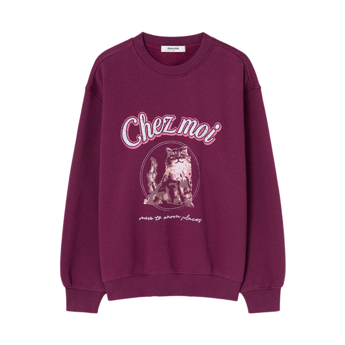 (W) 에잇세컨즈 그래픽 플리스 스웨트셔츠 퍼플((W) 8seconds Graphic Fleece Sweatshirt Purple)