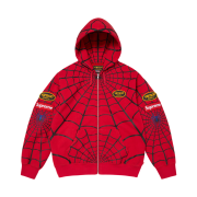 Supreme x Vanson Leathers Spider-Man Zip Up Hooded Sweatshirt Red - 26SS