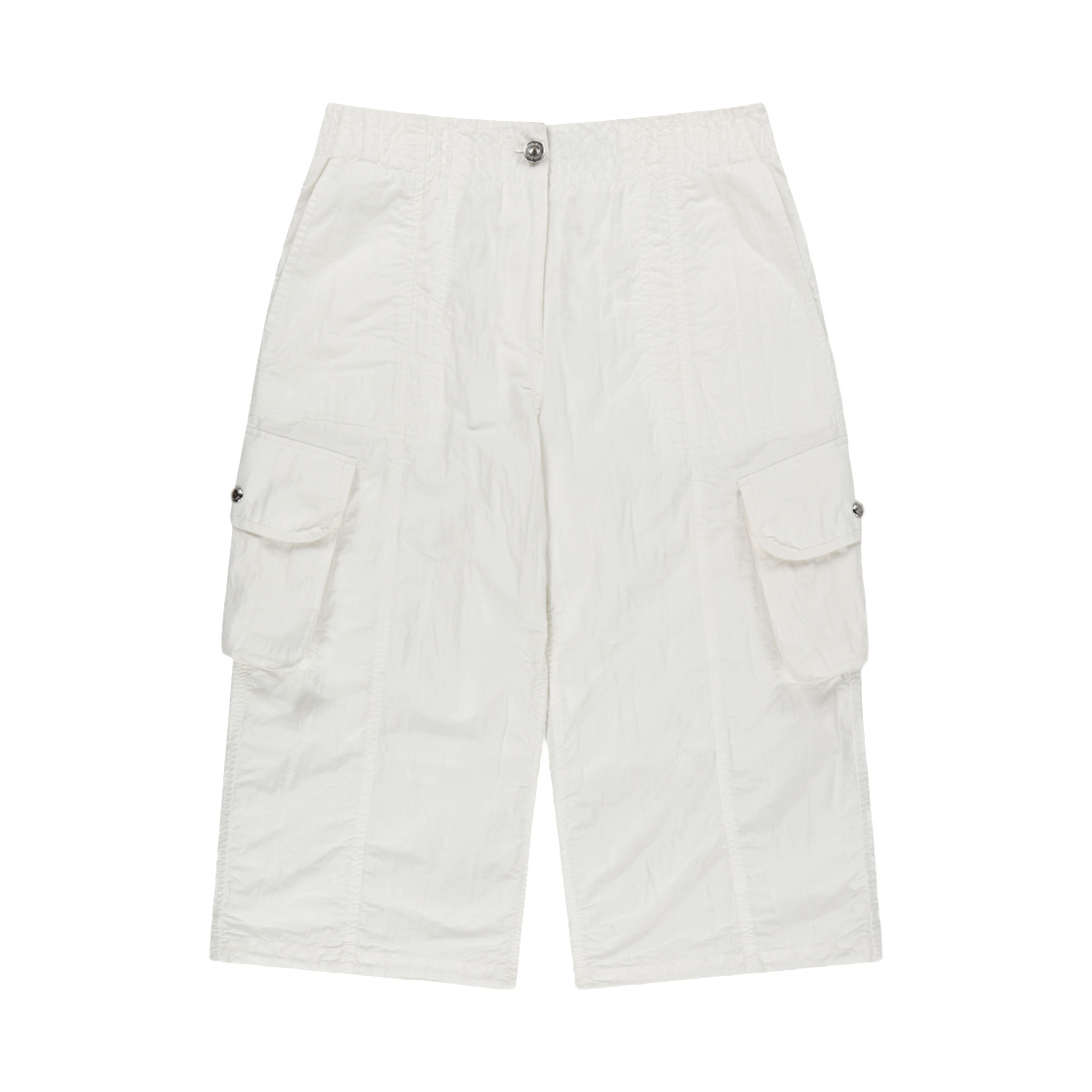 (W) 마뗑킴 크링클 카프리 팬츠 화이트((W) Matin Kim Crinkle Capri Pants In White) - 1