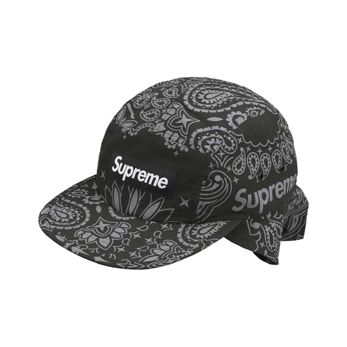 슈프림 리플렉티브 반다나 선쉴드 캠프캡 블랙 - 26SS(Supreme Reflective Bandana Sunshield Camp Cap Black - 26SS) - 2