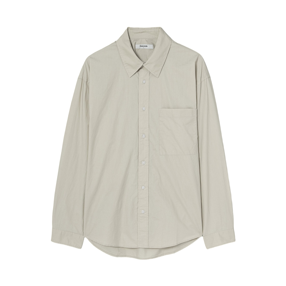 425264LY1A 8seconds Cotton Poplin Over Fit Shirt Beige
