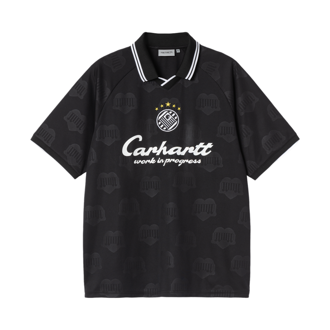 I037567-2UF-XX Carhartt WIP S/S Terrace Football T-Shirt Heart Train Jacquard Black