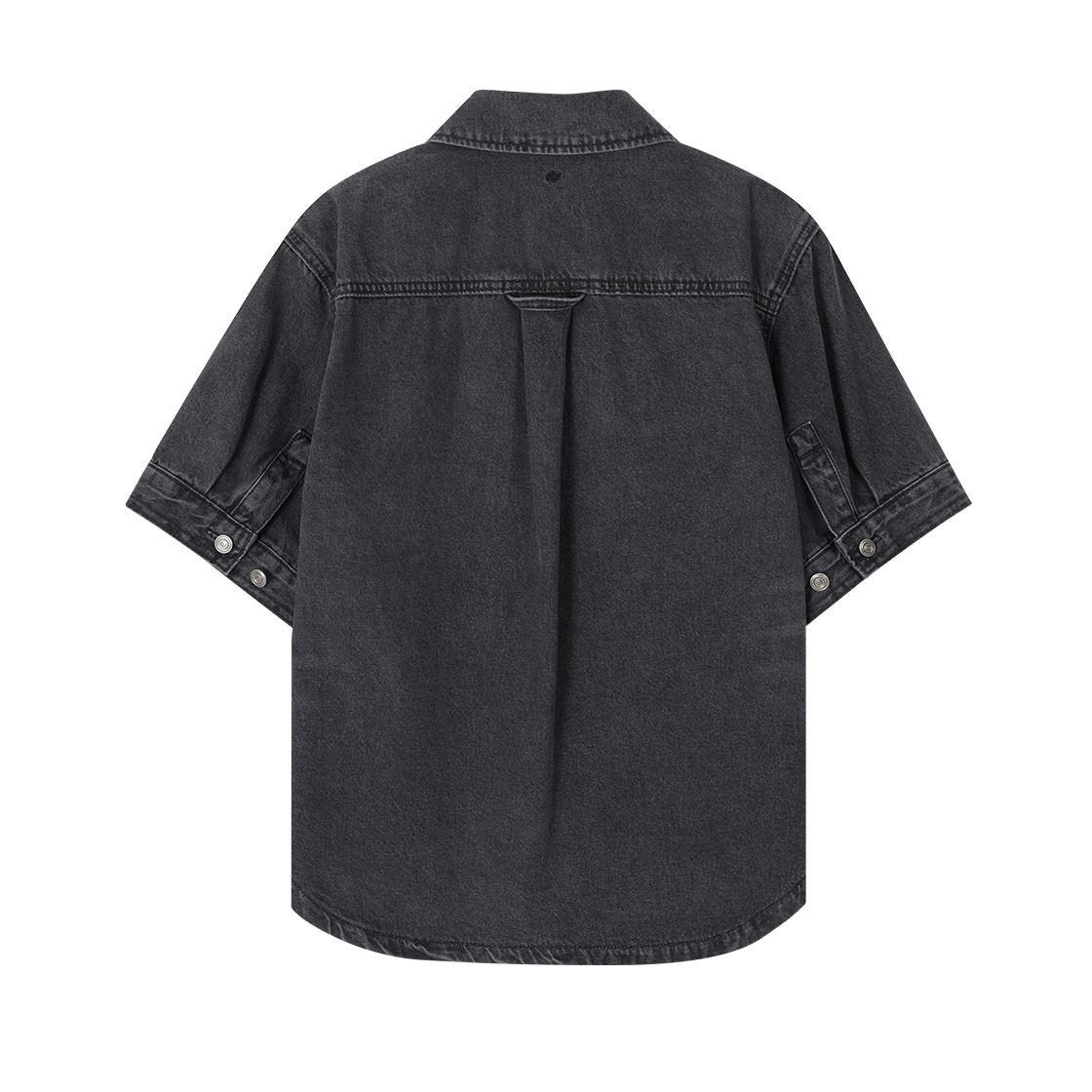 (W) 송지오 지제로 팬서 데님 하프 셔츠 블랙((W) SONGZIO ZZERO Panther Denim Half Shirt Black) - 2