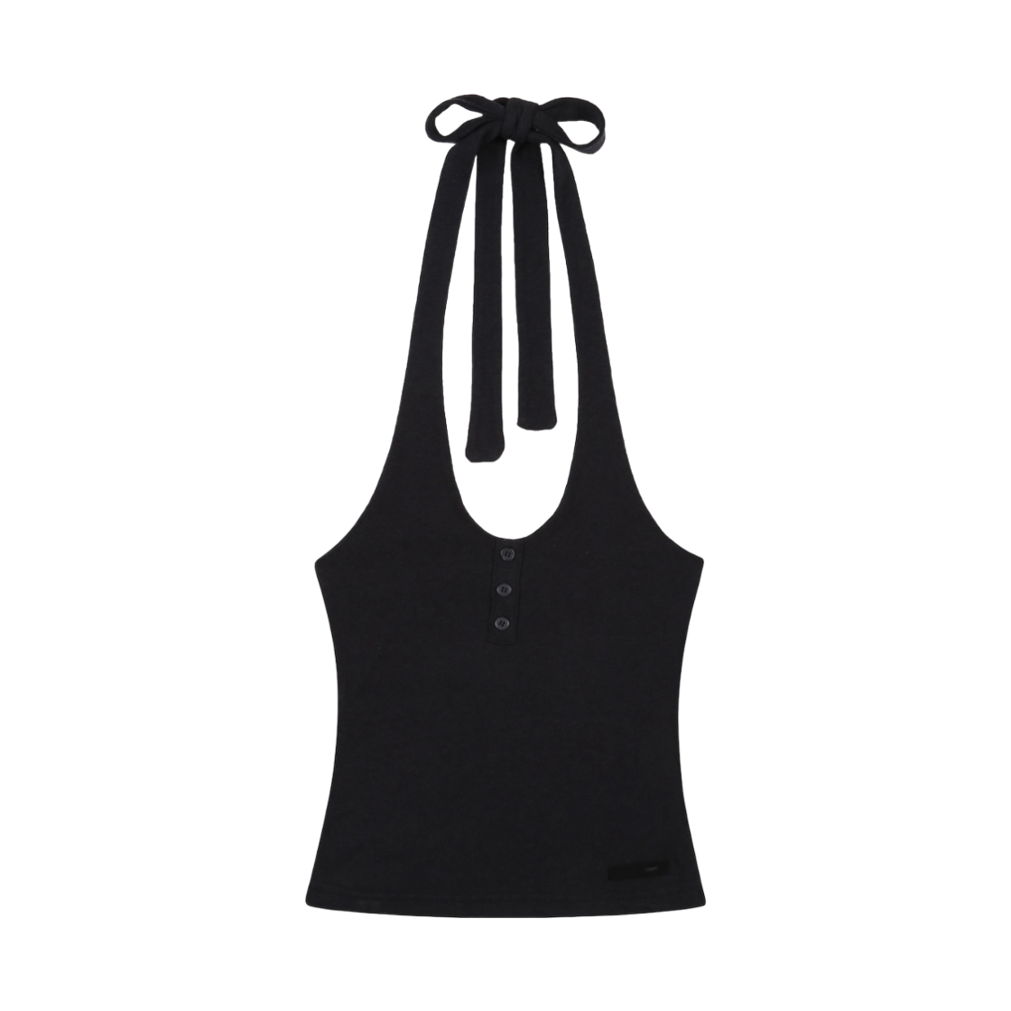 디에스엠티 롱 타이 홀터넥 블랙(DSMT Long Tie Halter Top Black)