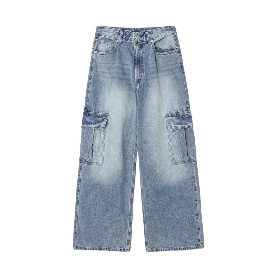 355421LPEQ (W) 8seconds Cargo Washing Wide Denim Sky Blue