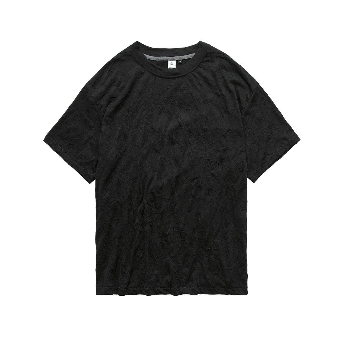 폴리테루 크리즈드 티셔츠 블랙(Polyteru Creased T-Shirt Black) - 1