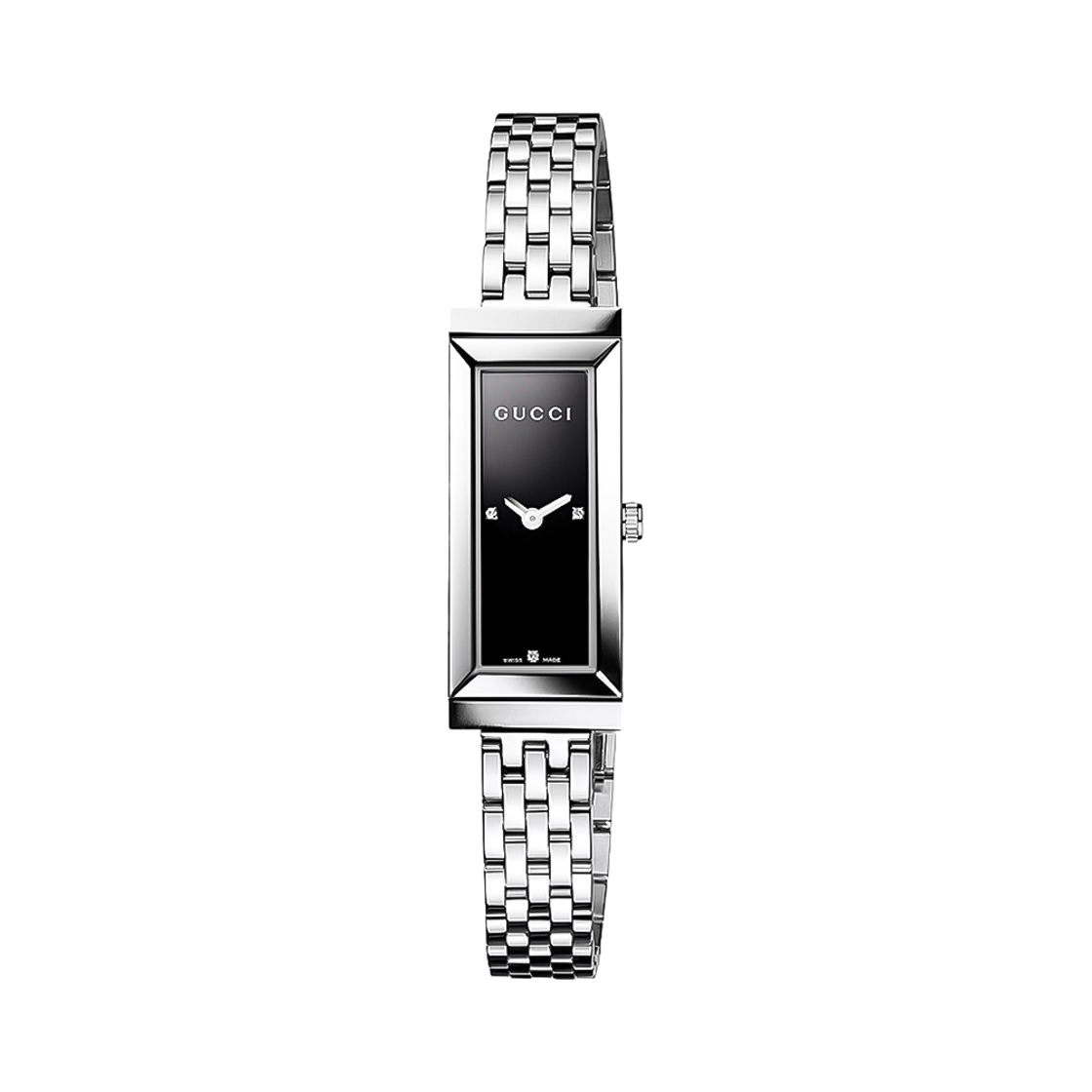 YA127504 [15% 쿠폰] Gucci G-Frame Quartz 14x34mm Stainless Steel Black