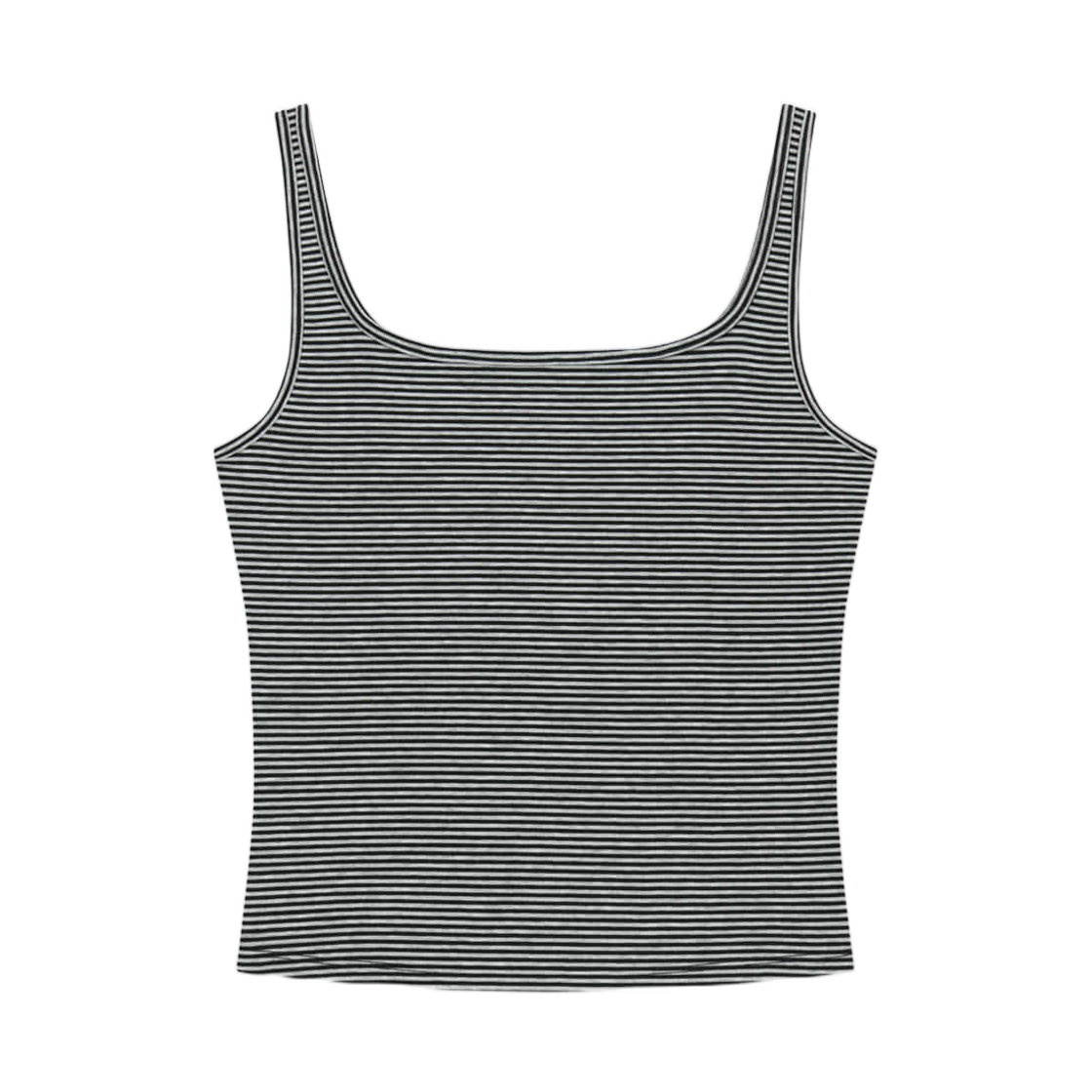 MK2634TS018MBB Matin Kim Square Neck Cropped Tank Top In Black