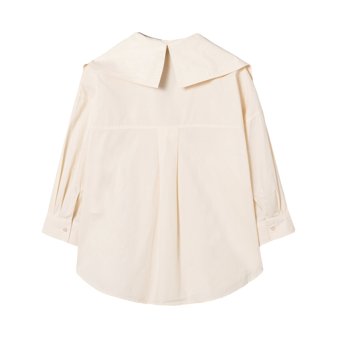 (W) 에잇세컨즈 코튼 빅 칼라 숏슬리브 셔츠 베이지((W) 8seconds Cotton Big Collar Short Sleeve Shirt Beige) - 2