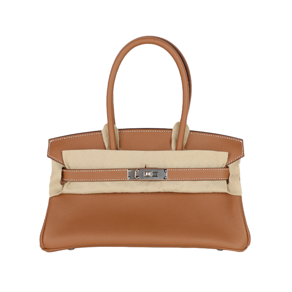 ITGH7VARLQ6M Hermes Gold Evercolor Shoulder Birkin 29 Silver Hardware