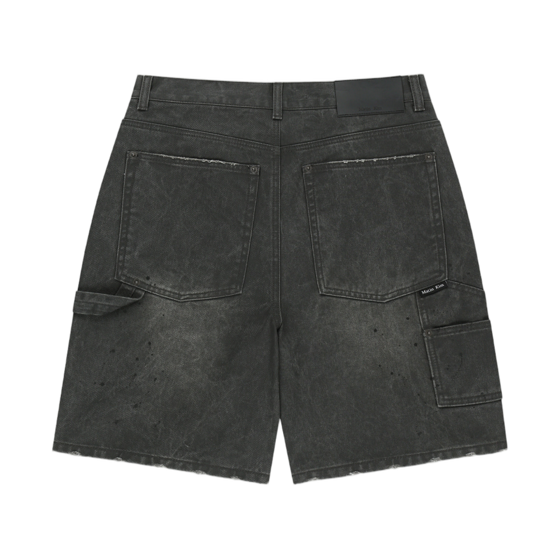 (W) 마뗑킴 카펜터 버뮤다 데님 팬츠 차콜((W) Matin Kim Carpenter Bermuda Denim Pants In Charcoal) - 2