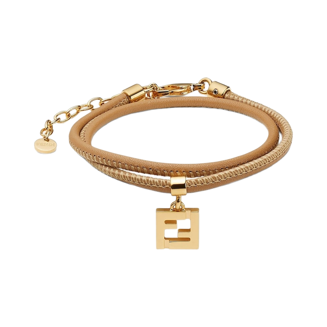 (W) 펜디 포에버 펜디 레더 브레이슬릿 브라운((W) Fendi Forever Fendi Leather Bracelet Brown) - 1