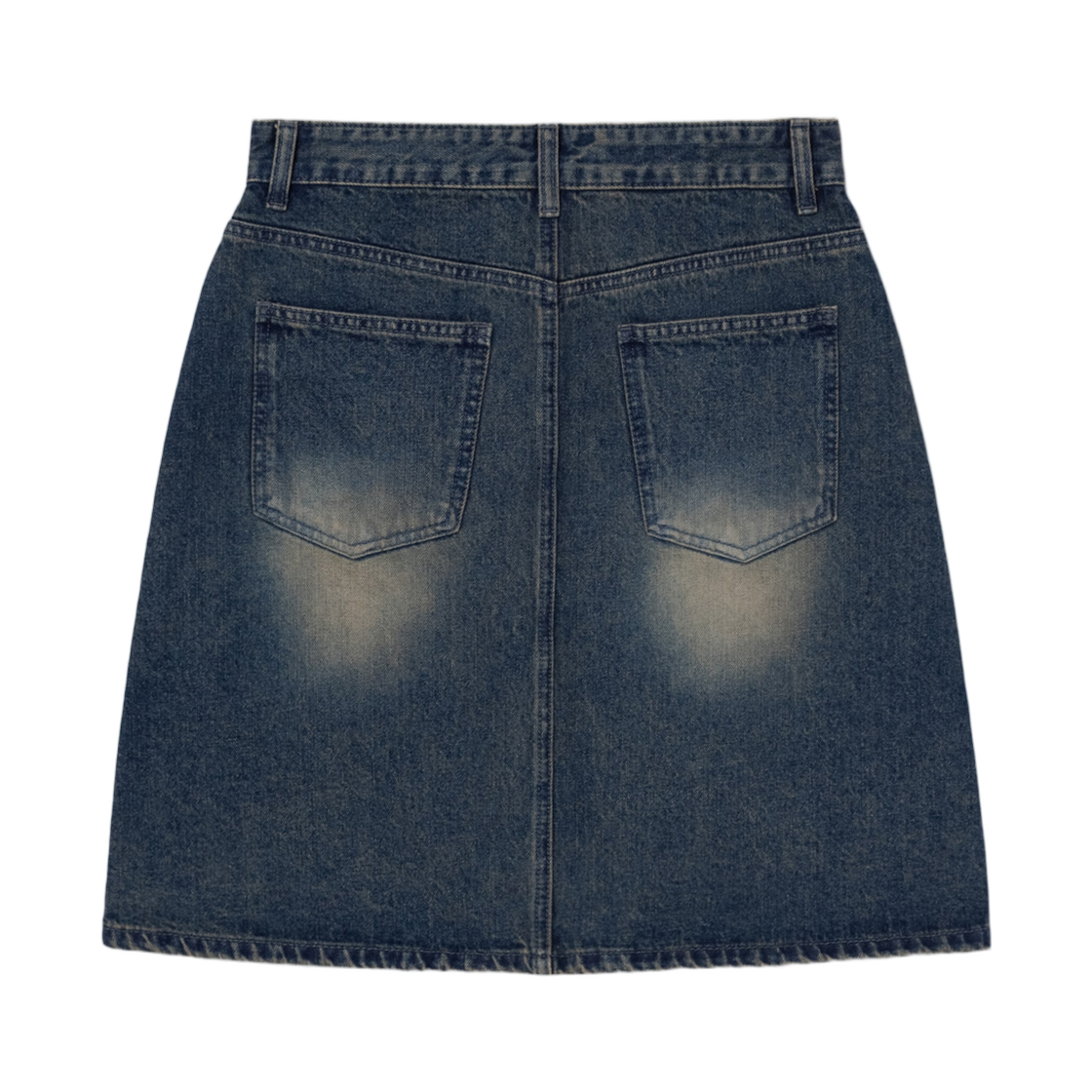 (W) 에잇세컨즈 A 라인 데님 미디 스커트 블루((W) 8seconds A Line Denim Midi Skirt Blue) - 2