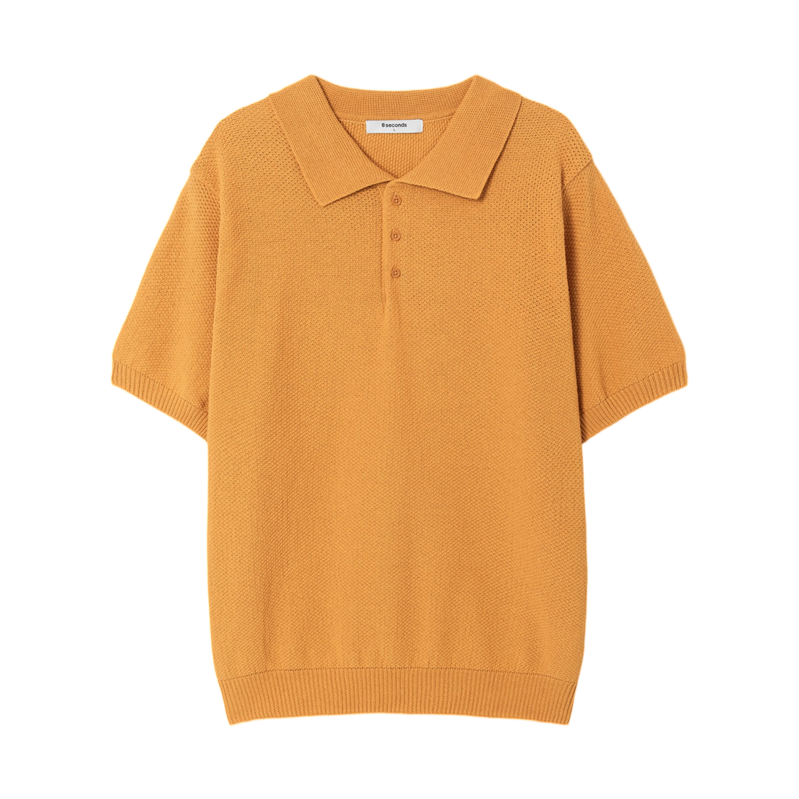 425551LY4G 8seconds Tight Twisted Cotton Collar Short Sleeve Knit Mustard