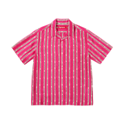 Supreme Old English Stripe Silk S/S Shirt Magenta - 26SS