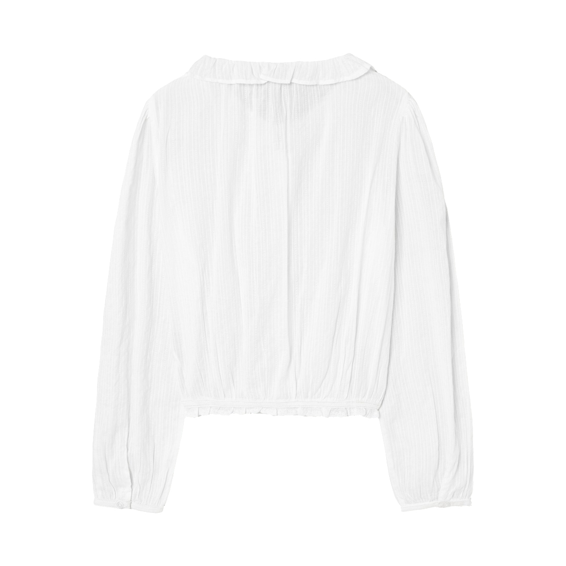 (W) 에잇세컨즈 코튼 레이스 롱슬리브 블라우스 화이트((W) 8seconds Cotton Lace Long Sleeve Blouse White) - 2