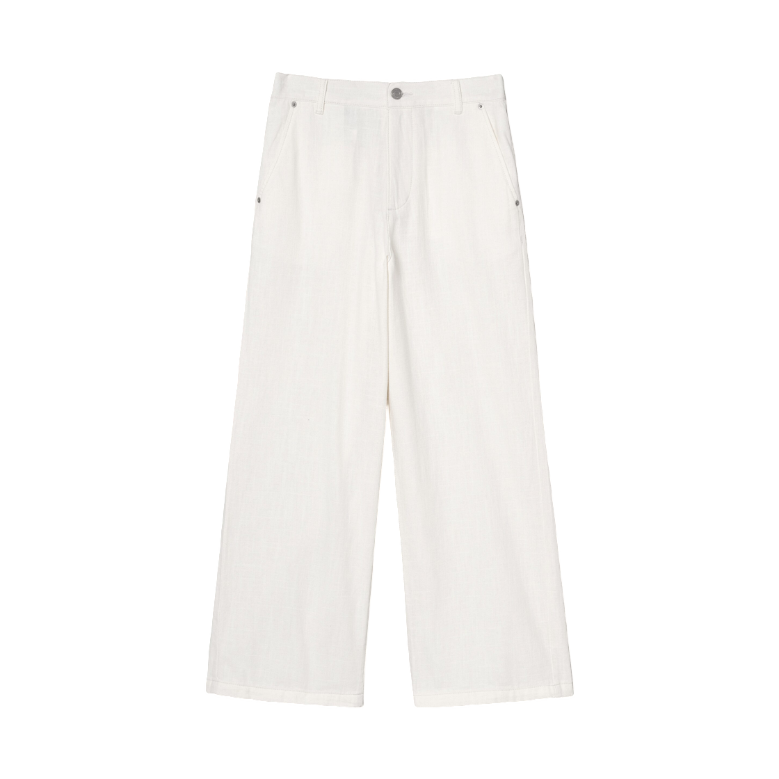 355421LP90 (W) 8seconds Banding Cropped Wide Denim Ivory