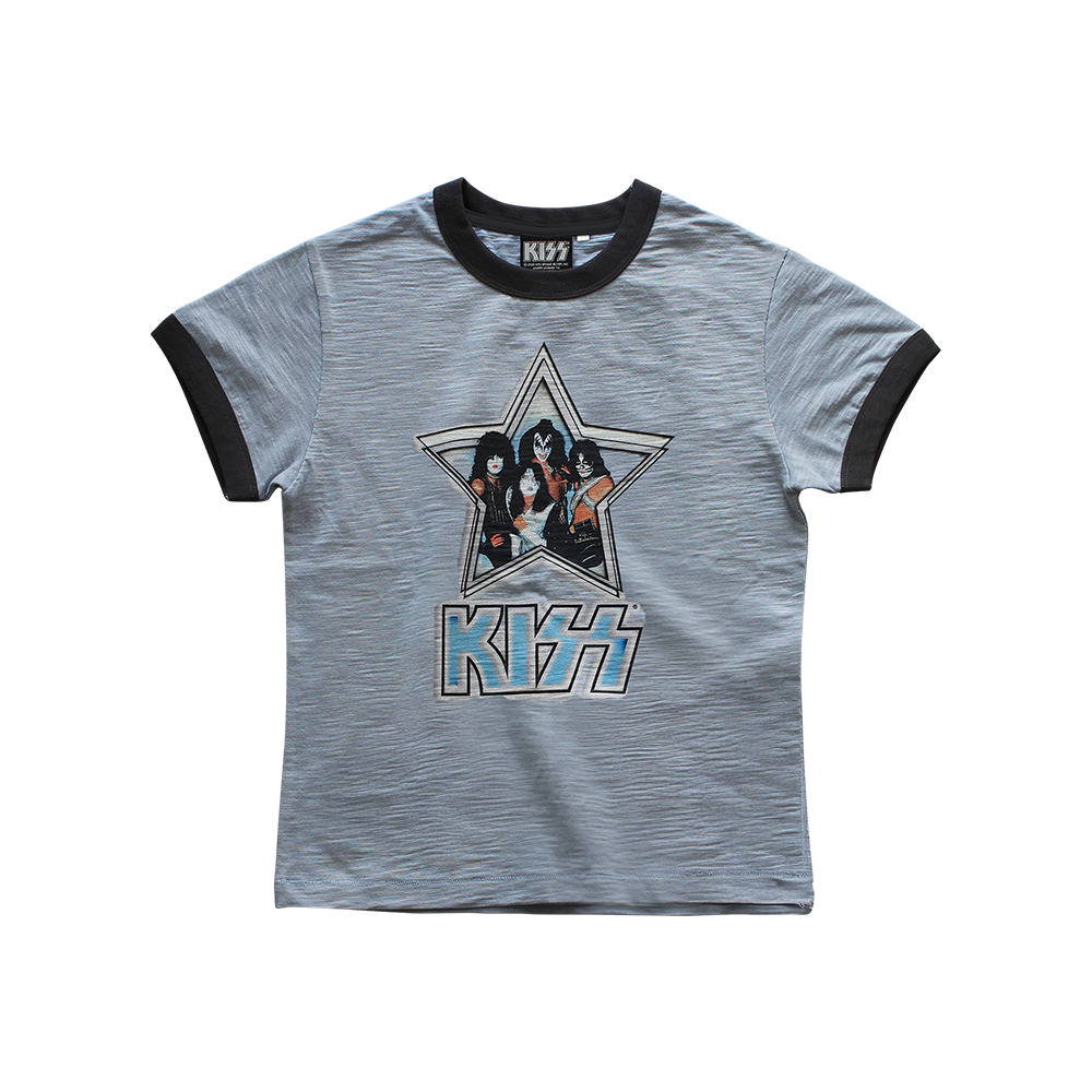 메인부스 X KISS 우먼 스타 티셔츠 스카이 블루(MAINBOOTH X KISS Woman Star T-shirt Sky Blue)