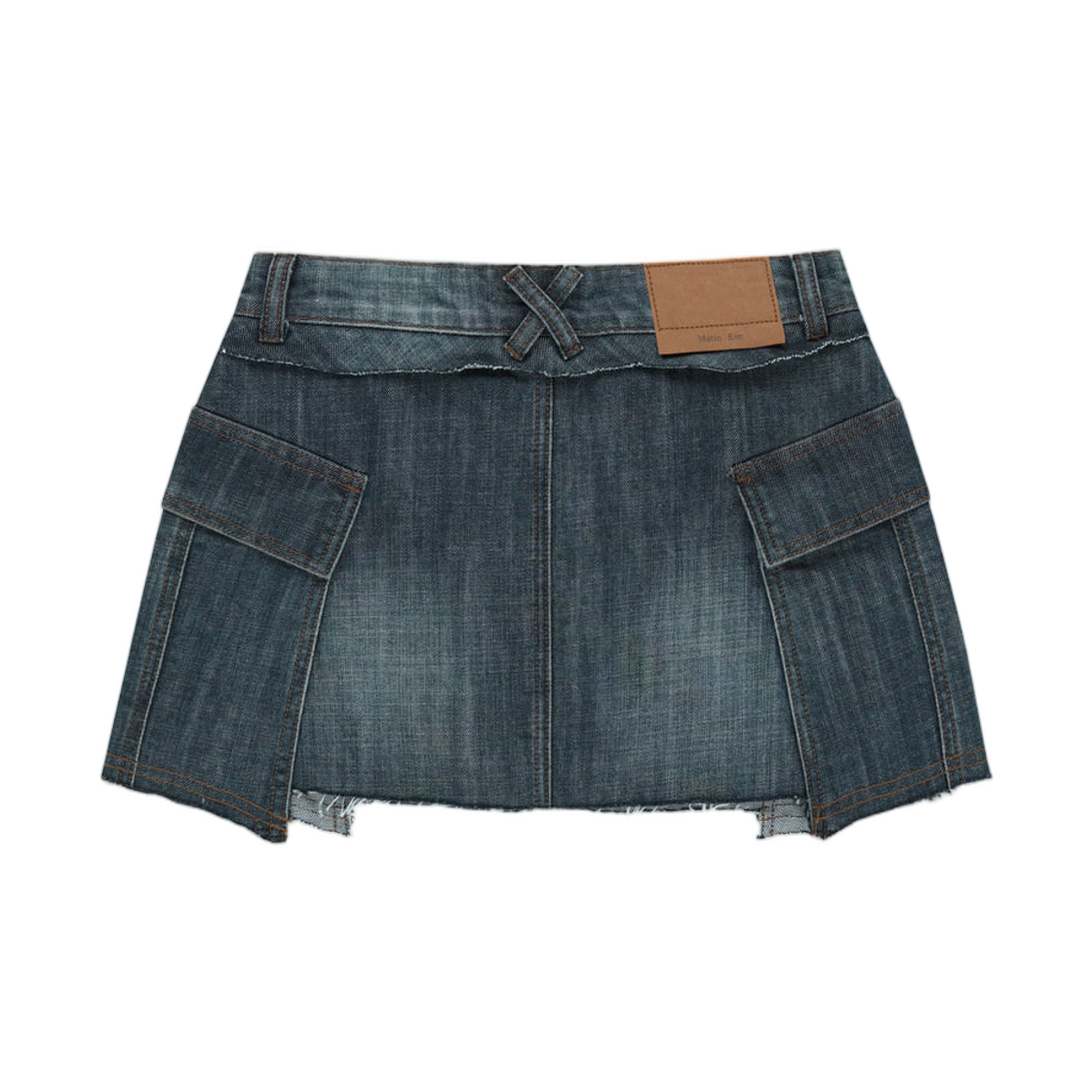 (W) 마뗑킴 카고 미니 데님 스코트 블루((W) Matin Kim Cargo Mini Denim Skort In Blue) - 2