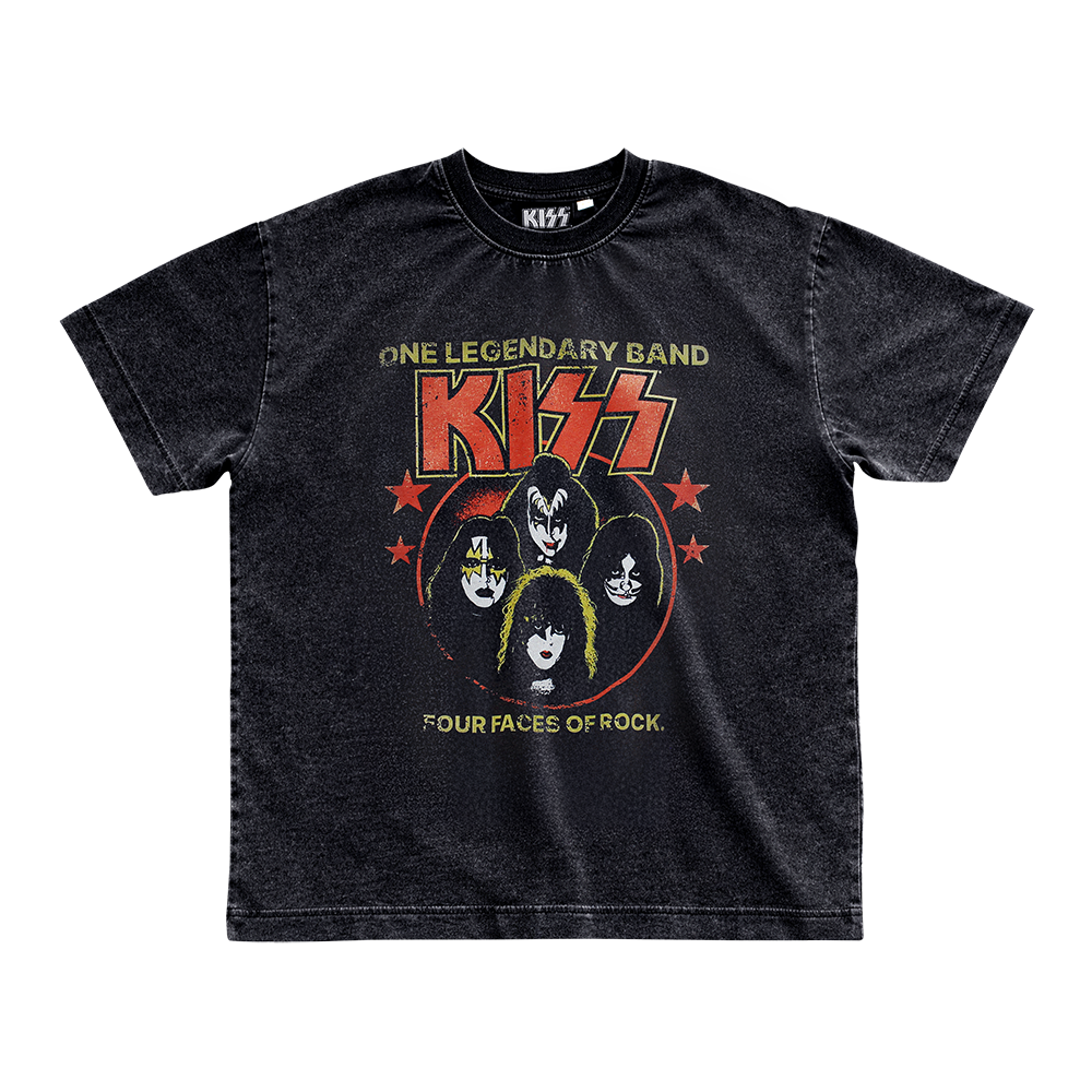 메인부스 X KISS 락 서커스 티셔츠 차콜(MAINBOOTH X KISS Rock Circus T-shirt Charcoal)