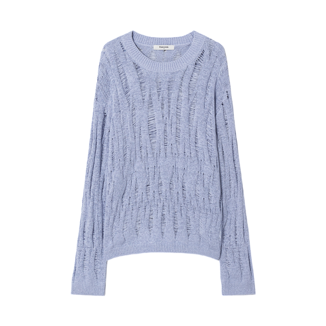 (W) 에잇세컨즈 디스트로이드 풀오버 스카이 블루((W) 8seconds Destroyed Pullover Sky Blue)