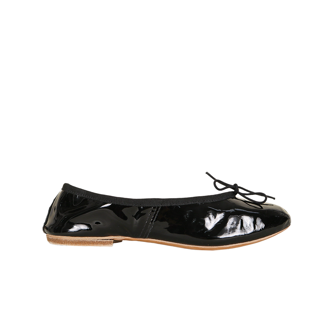 PO DS 29 [15% 쿠폰] E.Porselli Women's Leather Flat Shoes Glossy Black