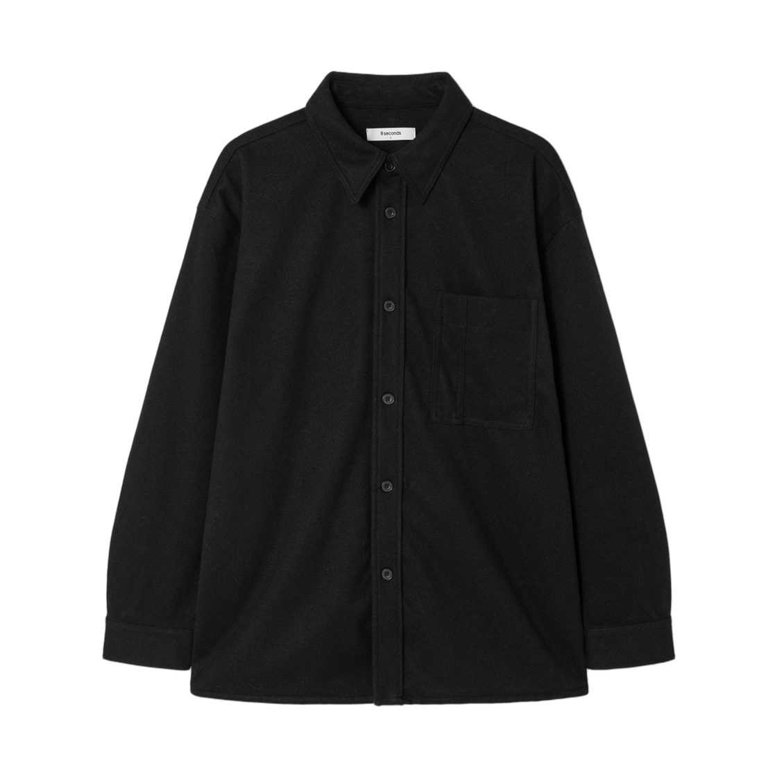 에잇세컨즈 울 라이크 헤어리 오버핏 셔켓 블랙(8seconds Wool Like Hairy Over Fit Shirket Black) - 1