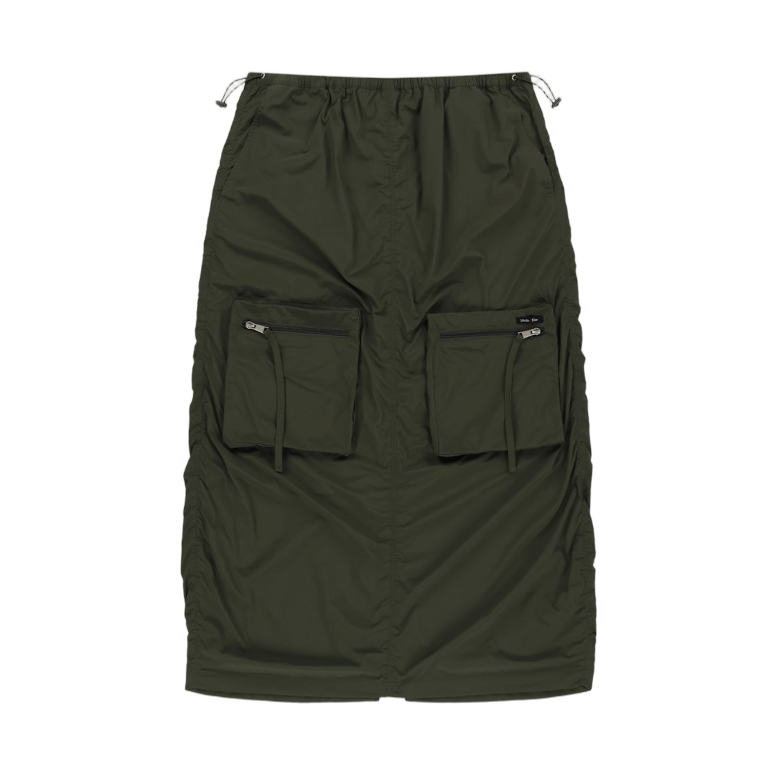 (W) 마뗑킴 패치 포켓 셔링 나일론 스커트 카키((W) Matin Kim Patch Pocket Shirring Nylon Skirt In Khaki) - 1